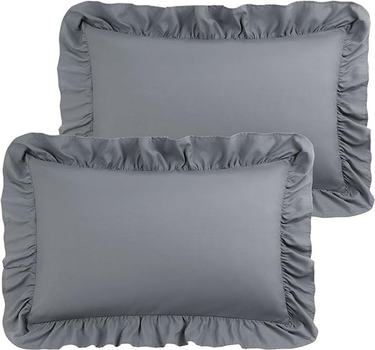 Frilled Cushion Covers 100%Egyptian Cotton 12" x 12" Inch Pack of 6