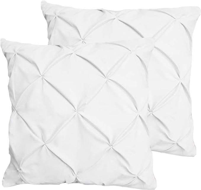 Pinch Pleated 12" x 12" Inch Cushion Cover 100% Egyptian Cotton Pack of 6