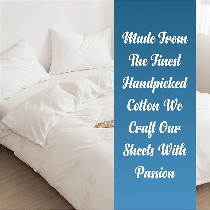 Solid Plain 300 TC - 3 Piece Pure Cotton Duvet Set with Pillow Cover